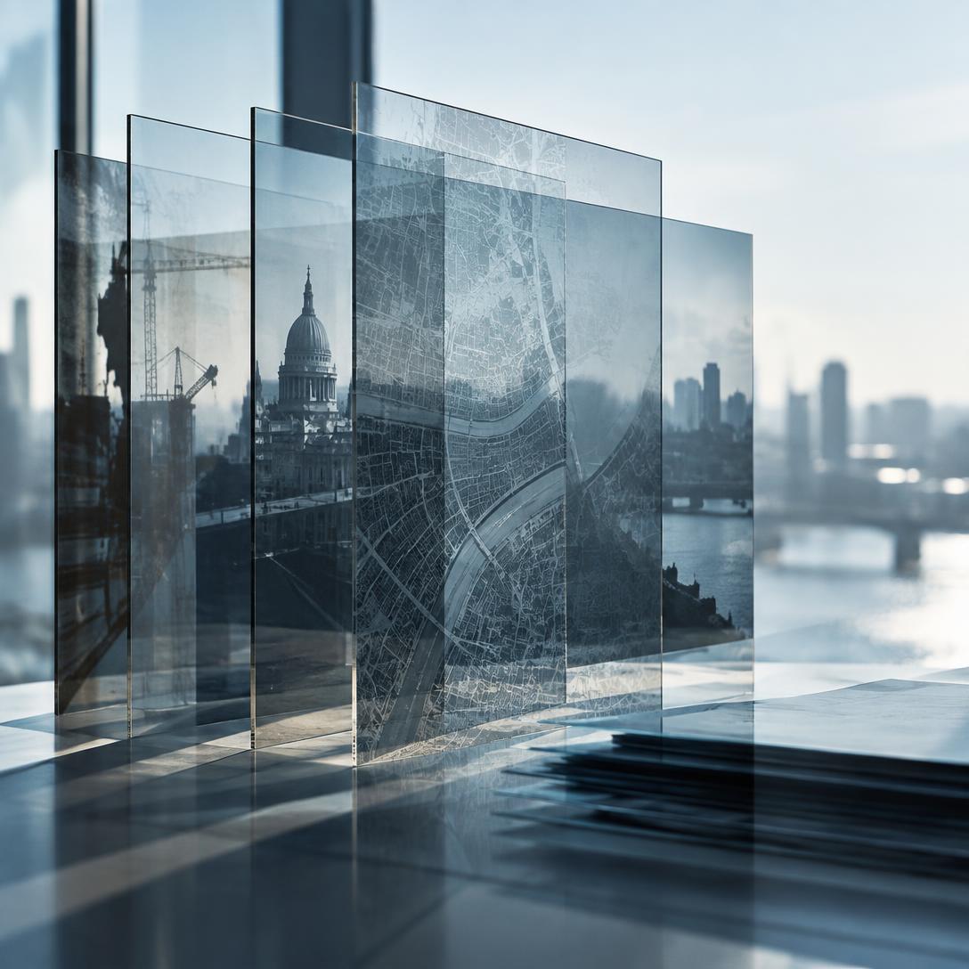 Glazen archieflagen als beeld voor verborgen digitale infrastructuur